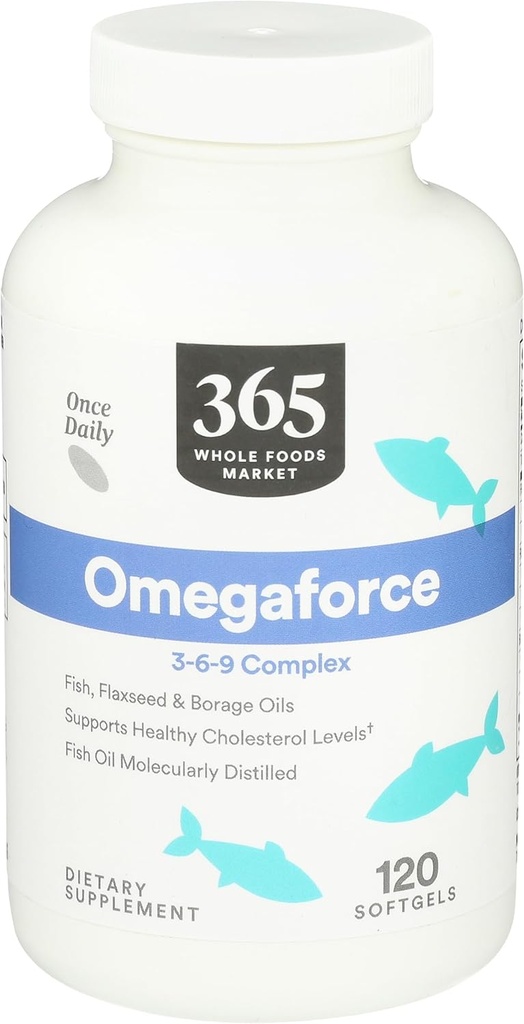 365 από Whole Foods Market, Omegaforce 3 6 9 Complex, 120 Softgels