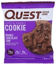 Quest Nutrition Protein Cookie, Double Chocolate Chip, 15g Protein, 5g Net Carbs, 240 Cals, 2.08oz Cookie, Single Sample, High Protein, Low Carb, Gluten Free, Soy Free