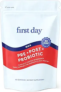 Önceki Gün 3, Erkekler için 1 Probiyotik - Prebiyotik, Probiyotik & Postbiyotik Supplement - Mens Probiyotik for Digestive Health, Oral Health, Immune Function, Energy, Gut Health for Men - 30-Day Supply