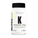 NutraBio Potassium Complex, Potassium Supplement for Healthy Heart, Bones, Muscles & Digestion, 99mg - 120 Vegetable Capsules