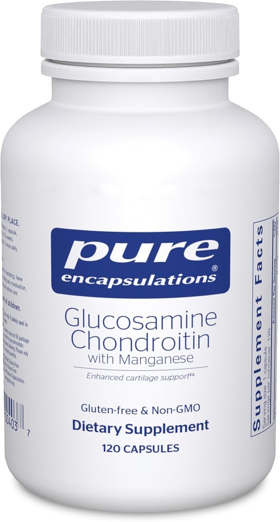 Pure Encapsulations Glucosamine Chondroitin with Manganese | Supplement for Joint Support, Comfort, Mobility, Cartilage Integrity and Health, and Connective Tissue* | 120 Capsules