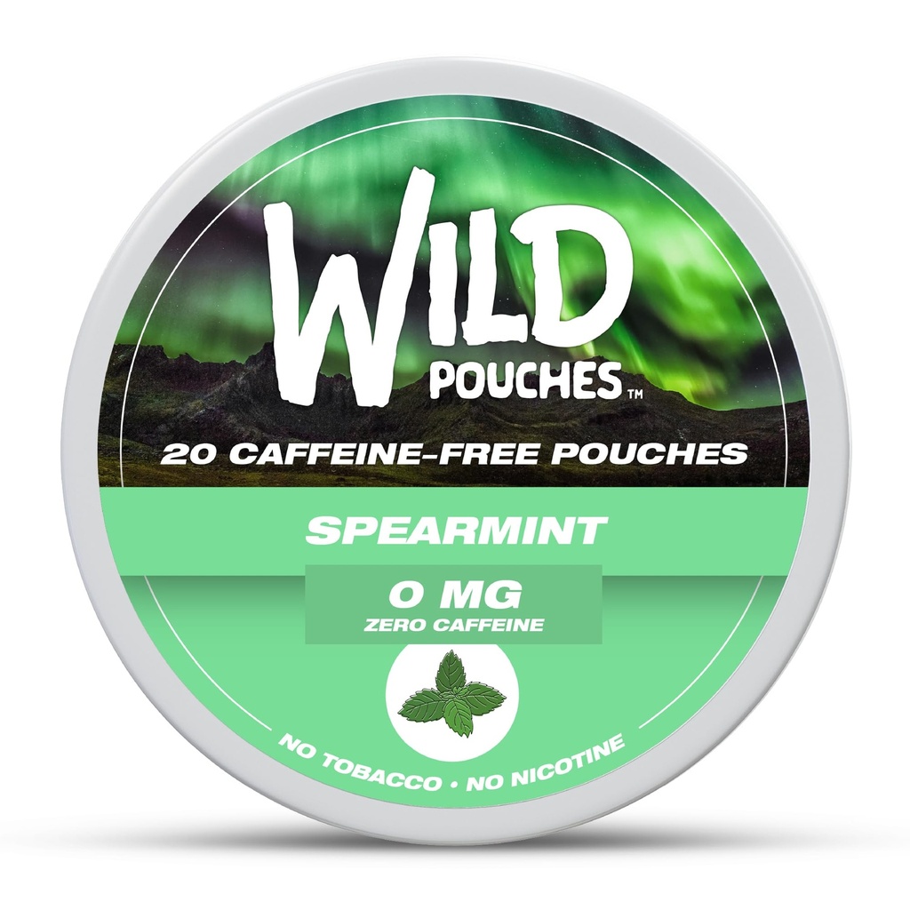 Wild 0mg Nicotine Free Pouches No Caffeine Spearmint - 20 x Caffeine Free Pouches