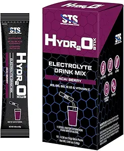 STS Hydro Stix Hydration Toz Paketleri Acai Berry Elektrolyte Makyaj Tek Kolay Açık - 10 Pack (16 Gram)