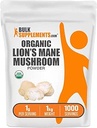 BulkSupplements.com Organik Lions Mane Mushroom Toz - Lions Mane Toz, Mushroom Supplement - Vegan & Gluten Free, 1g per Service, 1kg (2.2 lbs) (Pack of 1)