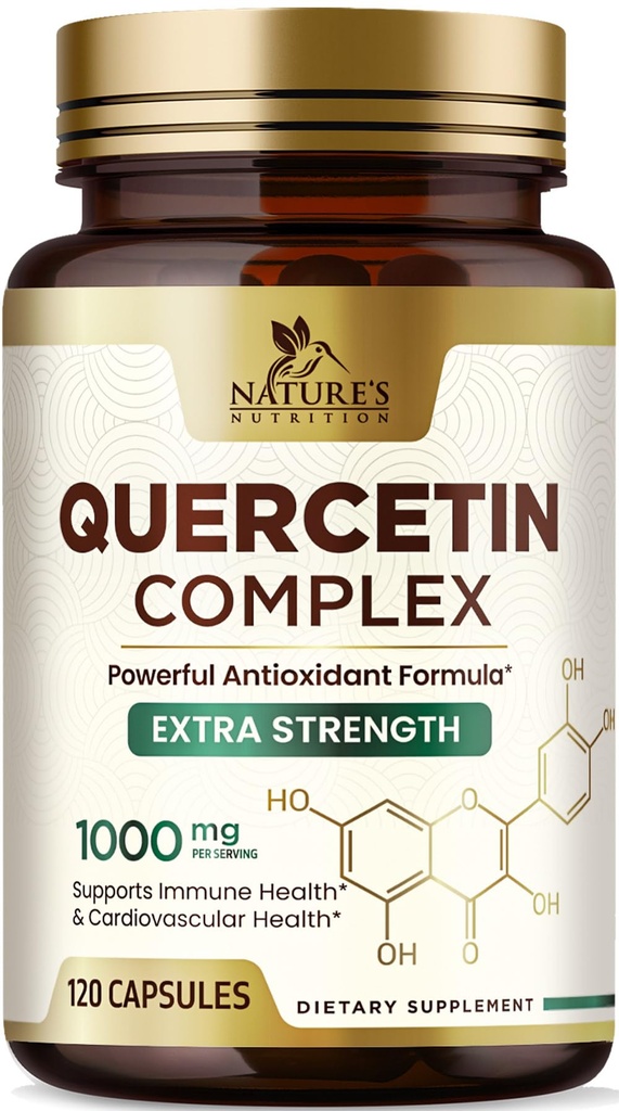 Quercetin Dihydrate 1000mg per Serving - Premium Plant-Based Bioflavonoids - Extra Strength Antioxidant Immune & Respiratory Health Support - High Absorption Quercetin Dihydrate - 120 Veggie Capsules