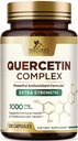 Quercetin Supplement 1000mg - Φυσική, Φυτική Βασιζόμενη Υποστήριξη για Ανοσοποιητικές, Κυτταρικές, Αναπνευστικές & Εποχιακές Αλλαγές - Επιπλέον Δύναμη Quercetin Dihydrate από Sophora Japonica - 120 Κάψουλες Veggie