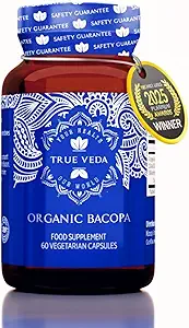 Bacopa Monnieri Supplement - Bacopa Supplements | USDA Organic Bacopa Monnieri Organic | 20X Concentrated Extract | 50% Bacosides | Brahmi Capsules | 60 Bacopa Monnieri Capsules | Bacopa Extract
