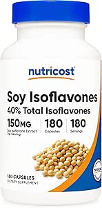 Nutricost Isoflavones σόγιας 150mg, 180 κάψουλες λαχανικών - Χωρίς γλουτένη, μη ΓΤΟ, Φιλικοί χορτοφάγοι
