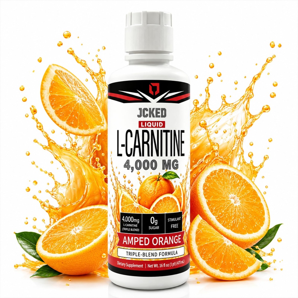 L-Carnitine 4000 Amped Orange, L-Carnitine Supplements for Energy & Metabolism 17 FL OZ