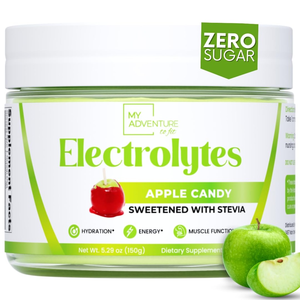 Zero Sugar - Apple Candy Electrolytes Toz - Hydration - Caffeine Free Energy with All Natural Materialss - Vegan, Keto, ve Paleo - Sugar Free Electrolytes Drink Mix - 30 servis ile