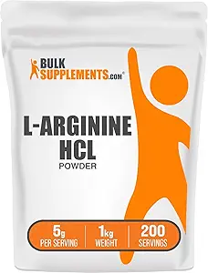 BulkSupplements.com L-Arginine HCl Toz - Nitrik Çimento Tamam, Arginine Toz - Unflavored & Gluten Free, 5g per Service, 1kg (2.2 lbs) (Pazar 1)