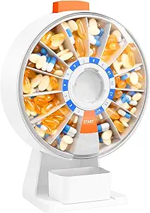 Daviky Pill Günlük, Büyük Pill, Wall-Mounted veya Standing Use, 14 Days Pill Box, Push Düğme Design, Weekly Pill Organizer for Vitamin, Medicine. Tamam, Fish Oil