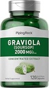 Piping Rock Graviola Soursop Capsules | 2000 mg | 120 Kont | Leaf Supplement | Interd Herbal Fruit Extract | Non-GMO, Gluten Free
