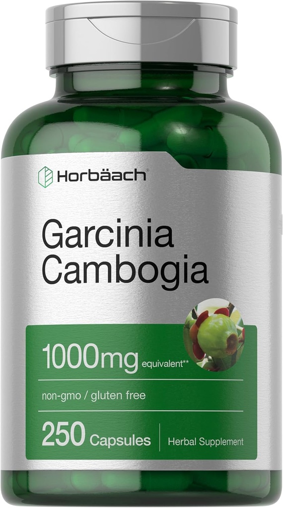 Horbaach Garcinia Cambogia Extract Pills | 1000 mg | 250 Capsules | Herbal Extract Supplement | Non-GMO, Gluten Free