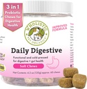 Wholistic Organics Pet: Probiotic Chews for Dogs Digestive Health - 60 Count - Probiotics Dog and Digestive Enzymes - Υποστήριξη για την υγεία των ορνίθων Ανοσοποιητικό συμπλήρωμα Αποτρέπει τα προβλήματα Digestive Dog