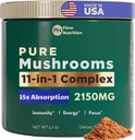 Mushroom Toz, Mushroom Blend - Kahve için Organik Mushroom Toz - Smoothies, Drink Mix, Adaptogen Mushrooms, Supplement Toz Ekstraksiyon, Fonksiyonel Mushrooms, Kompleks Toz Focus & Energy Energy