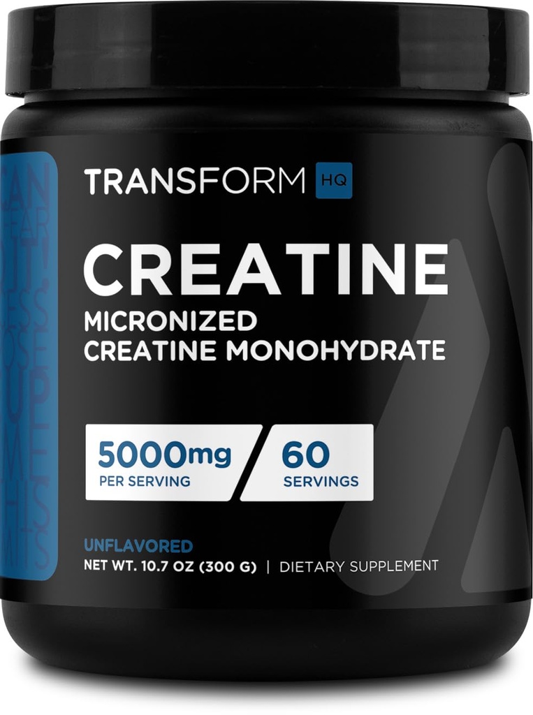 TransformHQ Creatine Monohydrate Powder (60 Servies) Άγευστη - 5000mg ανά υπηρεσία