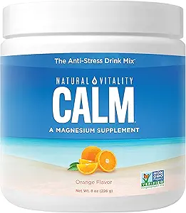 NATURAL VITALITY Orange Flavor Magnesium Anti-Stress Drink Mix, 8 OZ