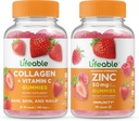 Lifeable Collagen & Vitamin C + çinko 50 mg, Gummies Sche - Great Tasting, Vitamin Supplement, Gluten Free, GMO Free, Chewable Gummy
