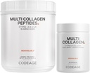 Kodaj Multi Collagen Protein Capsules & Multi Collagen Protein Toz Paketi | Multi Collagen Pills, Collagen Tip I, II, II, V & X, 90 | Kont Multi Collagen, - Pure, Hydrolyzed, 20 ozz
