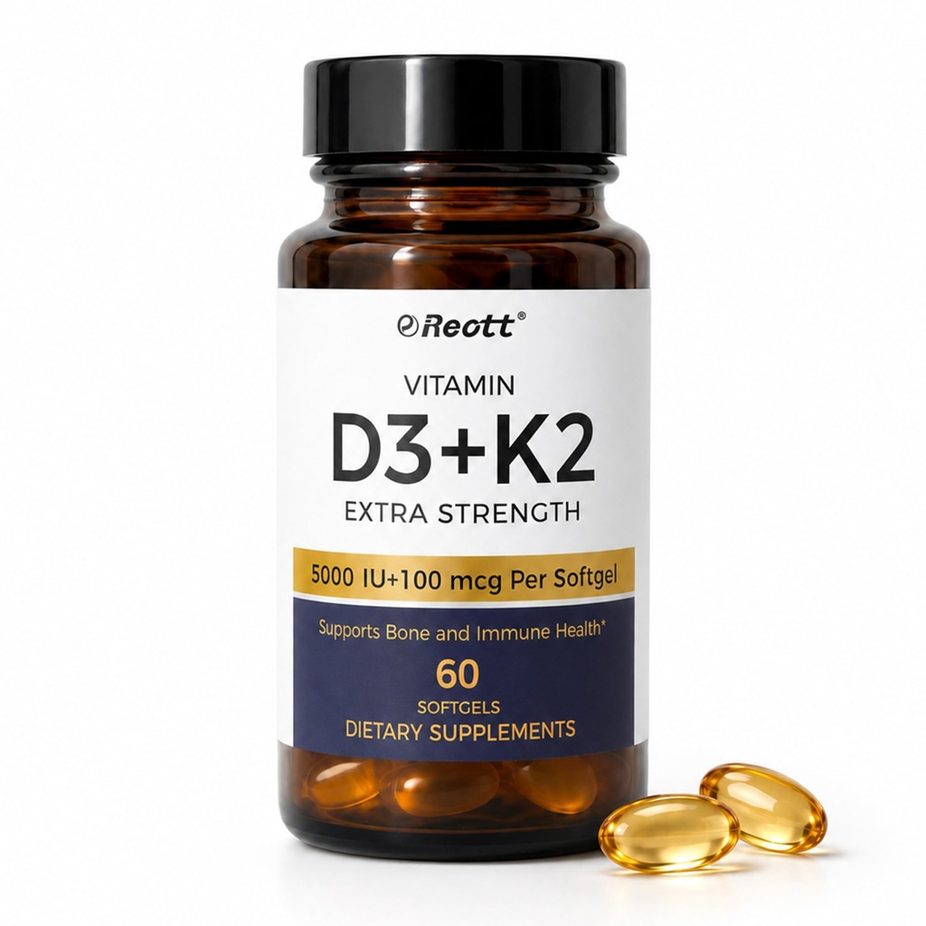 k2 d3 Vitamin Supplement Vitamin D3 K2 (5000 IU D3+K2 100mcg MK7), Coconut Oil-Vitamin D Softgels K2 D3 Supplements,