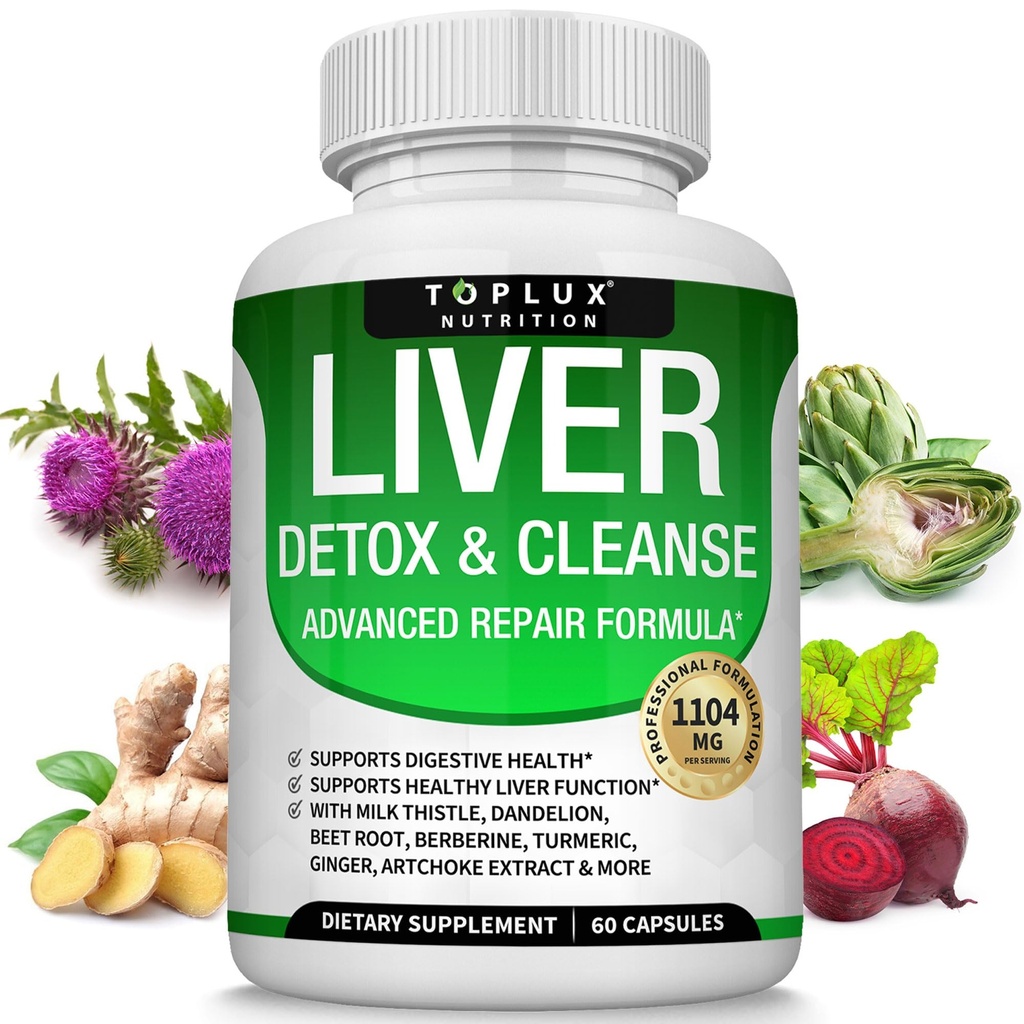 Liver Cleanse Detox & Tamir Formula Liver Detox Supplement – Milk Thistle with Dandelion, Artichoke, Turmeric, Beet Root, Turmeric & More for Natural Fast Herbal Cleansing Non-gmo Vegan 60 Capsules