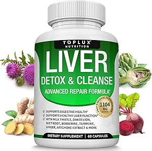 Liver Cleanse Detox & Tamir Formula Liver Detox Supplement – Milk Thistle with Dandelion, Artichoke, Turmeric, Beet Root, Turmeric & More for Natural Fast Herbal Cleansing Non-gmo Vegan 60 Capsules