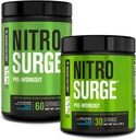 Jacked Factory NITROSURGE Pre Workout Supplement - Energy Branson, Instant Strength Records, Clear Focus & Intense Pumps - NO ATM & Güçlü Preworkout Energy Toz - 90 Hizmet, Blue Raspberry