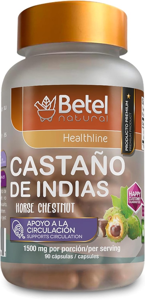 Betel Natural Premium Castano de Indias para la Circulacion 1500 mg - At Chestnut 90 Caps