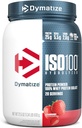 Dymatize ISO100 Whey Protein Powder Isolate, Φράουλα, 25g πρωτεΐνης, 5.5g BCAAs, λιγότερο από 120 Cal., Χωρίς γλουτένη, 1g λίπος, 1g ζάχαρη, 2g υδατανθράκων (20 σερβίτσια)