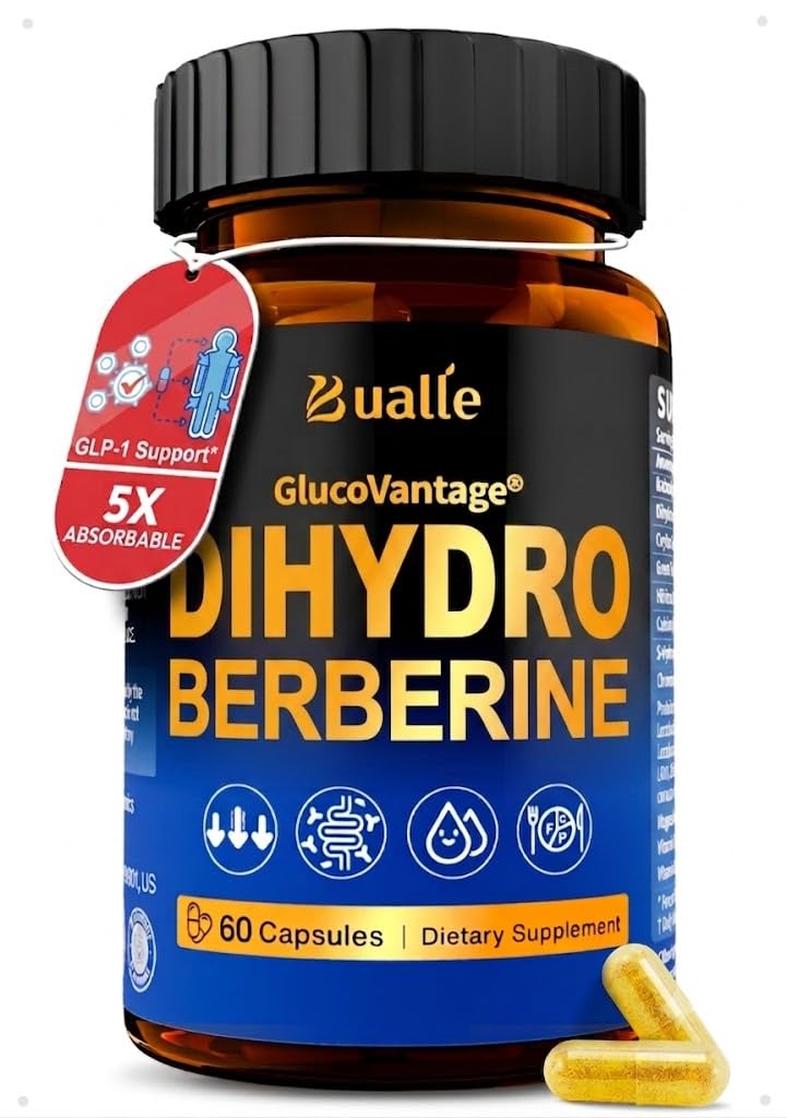 Dihydroberberine + Akkermansia Probiotic + HMB for Gut GLP-1 Support | Patented GlucoVantage®, Gentle Gastric Comfort, Lean Muscle Metabolic Support, 5X Absorption Super Berberine, 60 Veggie Caps