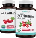 Organik Cranberry Pills & Tart Cherry - Temiz & Clear Sche - Urinary Tract & Uric Acid Support - Organik Cranberry Pills - 50:1 Temp & Organik Tart Cherry Capsules - 4:1 Ekstradüksiyon