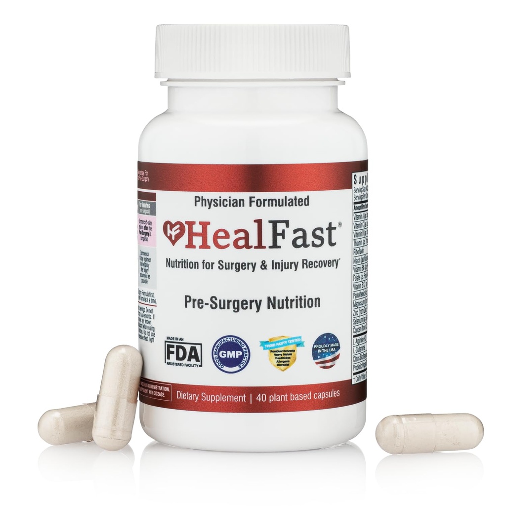 HealFast Surgery & Injury Recovery Supplement (Pre-Op): Quercetin, Probiyotiks Supplement for Yara, Liposuction, Tummy Tuck ve BBL Post Cerrahisi Malzemeler