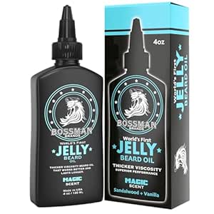 Patronman Jelly Beard Oil for Men (4 oz, Magic Scent) – Softens, Moisturizes & Conditions with Natural Materialss