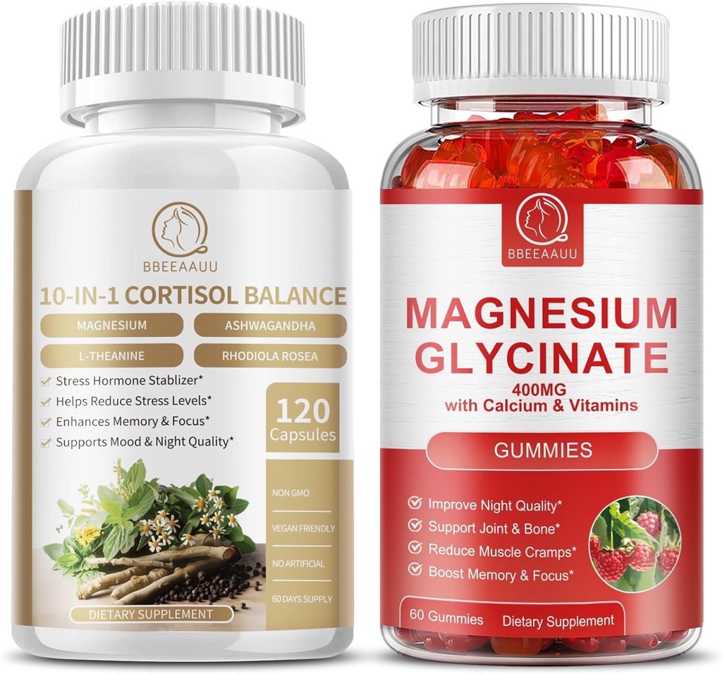 Cortisol Supplement Capsules ve Magnezyum Supplement Gummies