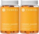 TUMERI Turmeric ve Ginger Gummies - Turmeric Curcumin Ortak Destek Tamam - 60 Kont Natural Tropikal Meyve Lezzetli Vegan Gummies - 2 Paket