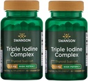 Swanson Triple Iodine Kompleksi - Vital Yourroid Support-Promotes Metabolic Function, Artan Red Blood Cell Production, & Heart Health-(60 Veggie Capsules, 12.5 mg each) 2 Pack