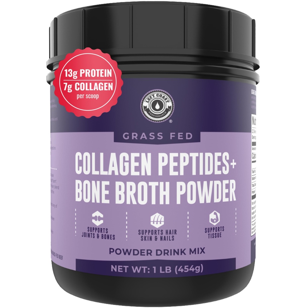 16oz Bone Broth Toz, Grass Fed Collagen, - Unflavoured, Zero Carb, Dairy Free, Nomixs, No Fillers - Natural Source Type I ve III - Grass Fed Bone Broth Collagen Toz