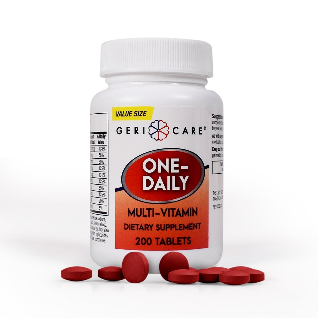 One-Daily Multi-Vitamin Tablet, 200 Kont Tarafından BackCare| Adult Multivitamin Supplement for Men & Women | Easy-to-Take Diyetary Supplement with Vitamins A, C, D3, B,uba| Vitamin & Mineral Kompleksi