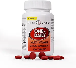 One-Daily Multi-Vitamin Tablet, 200 Kont Tarafından BackCare| Adult Multivitamin Supplement for Men & Women | Easy-to-Take Diyetary Supplement with Vitamins A, C, D3, B,uba| Vitamin & Mineral Kompleksi