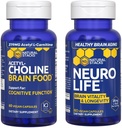 NATURAL STACKS NeuroLife + Acetylcholine Brain Food Bundle - Υποστηρίζει Γνωστική λειτουργία & Εγκεφαλική μακροζωία * - 120 Σύνολο Καψών