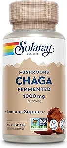 SOLARAY Fermented Chaga Mushroom 1000 mg | Sağlıklı Immune Function Support | 30 Hizmet | 60 VegCaps