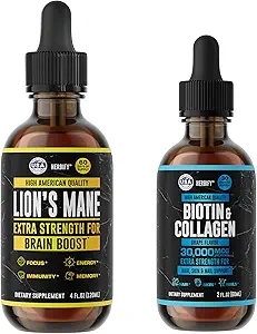 HERBIFY Sche - Lions Mane Drops & Biotin ve Collagen - Brain, Hair, Skin & Nails Support
