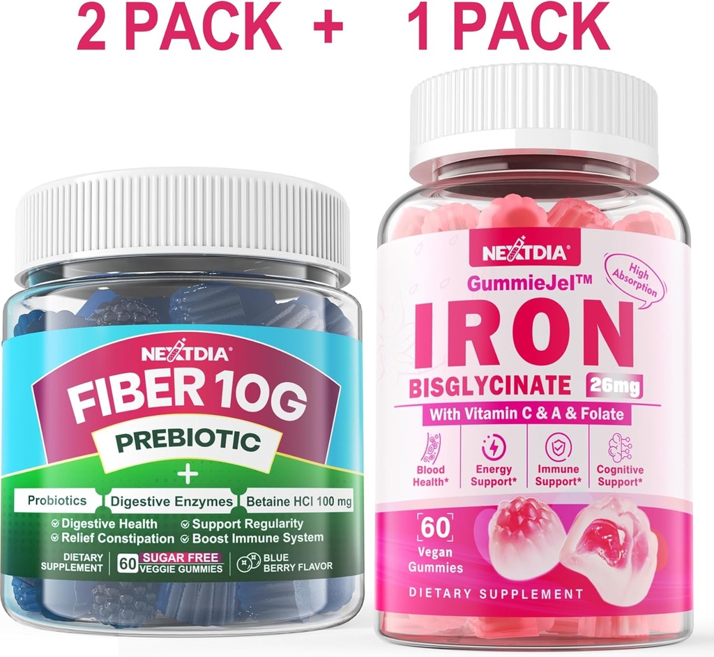 Yetişkinler için Fiber Gummies + Iron Filled Gummies