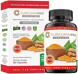 CurcuminPro Complete – High Abxia Turmeric Supplement. Protein-Powered Turmeric Curcumin Capsules with Bioplastik Curcumin for maximum effectiveness. Natural Curcumin Supplement (60 Kont)