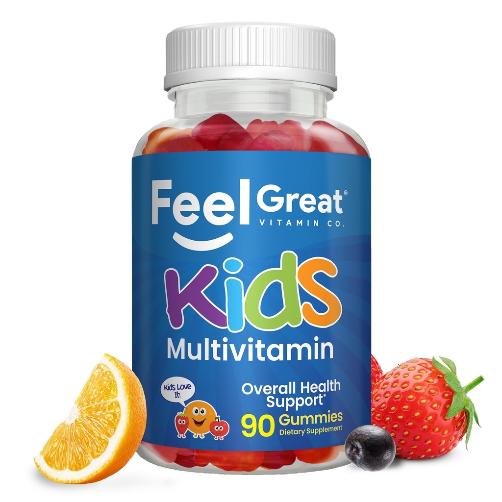 Great Kids Multivitamin Gummies | Citrus & Strawberry Flavored Vitamins for Kids | Multivitamin Gummies with Vitamin D for Bone, Muscle & Immune Support | Chewable Vitamins | 45-Day Supply