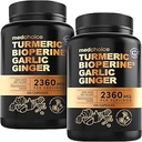 4-in-1 Turmeric and Pack Supplements with BioPerine – 2360 mg Turmeric Ginger Root Capsules with, – High Potency Herbal Mix (120 ct, Pack of 2)