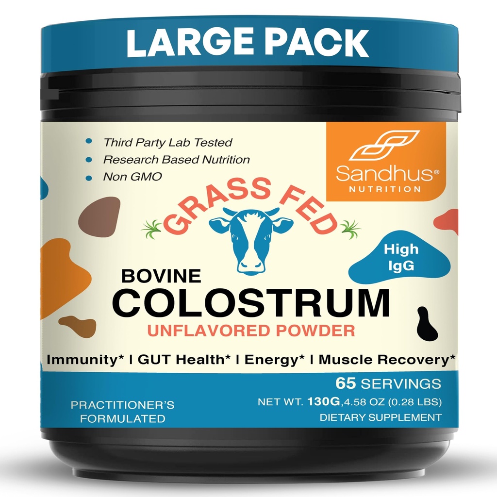 Sandhu's Grass Fed Bovine Colostrum σκόνη για τους ανθρώπους, Ενήλικες 
