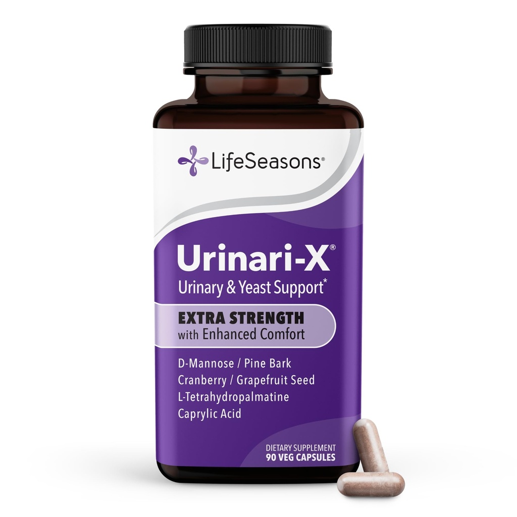Urinari-X Ekstra Kuvvetler Gelişen Comfort - Urinary Tract Support - Fast UTI Relief - D-Mannose, Cranberry, Pinebark, Uva Ursi & Grapetre - 90 Capsules