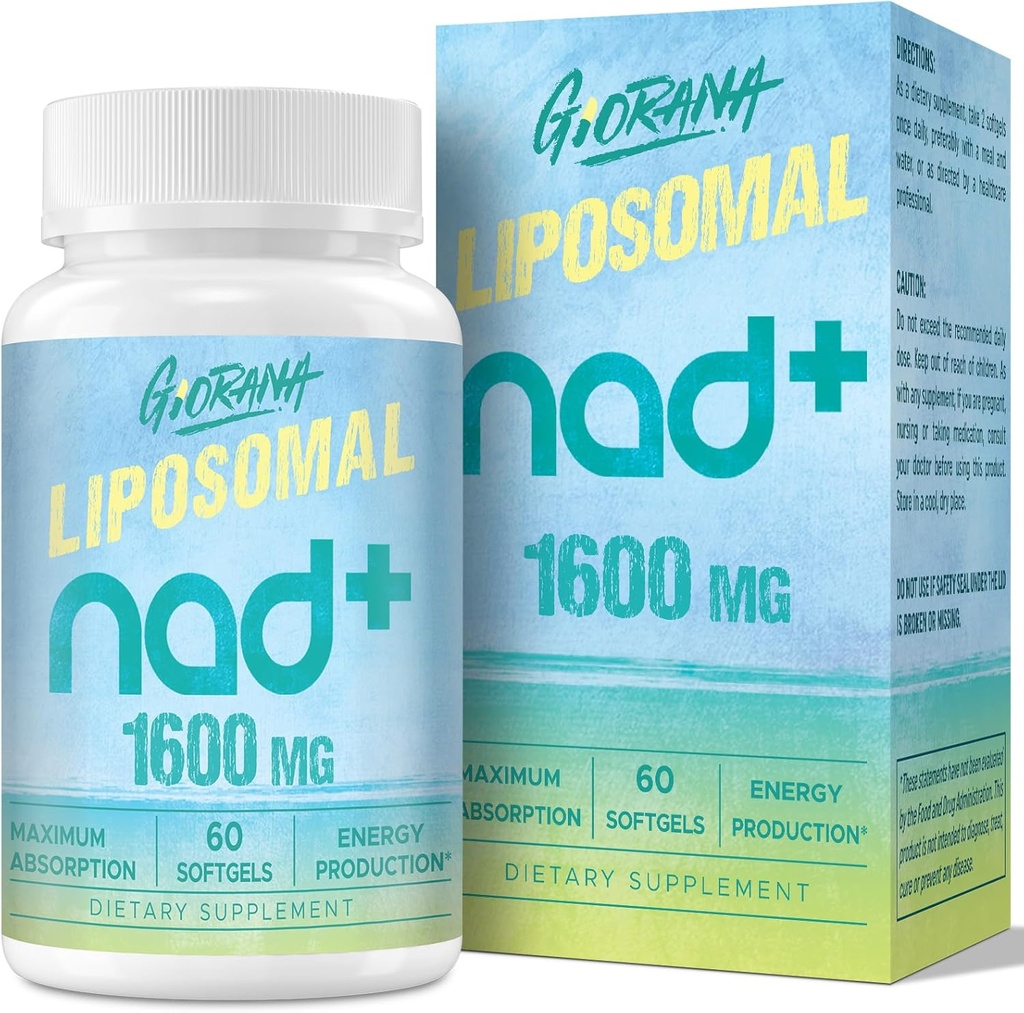 1600 MG Liposomal NAD+ Supplement, NAD+ Boosting Supplement, Superior Aborpsiyon, B3 for Aging Defense, Longevity, Energy, Repair, Non-GMO, 60 Softgels